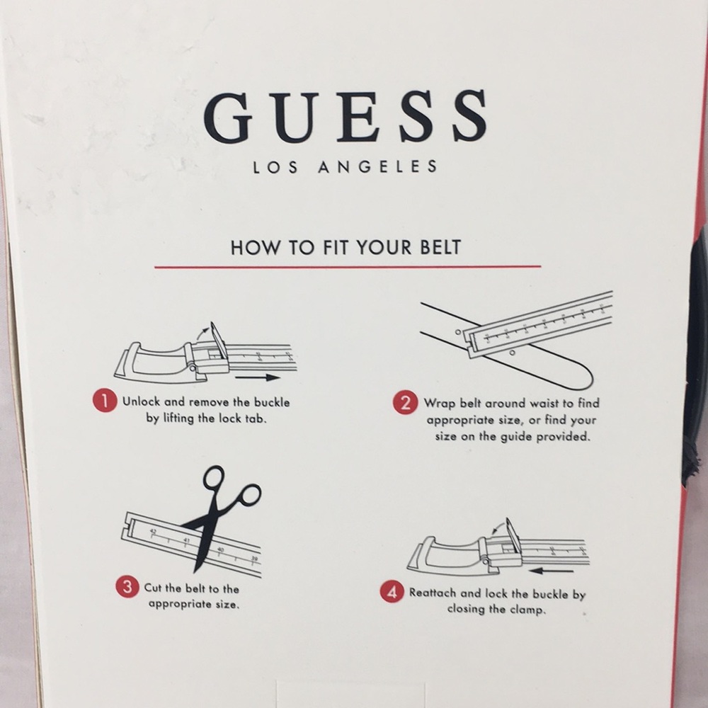 NWT Guess Black & Silver Leather Custom Fit Belt - Picture 4 of 6